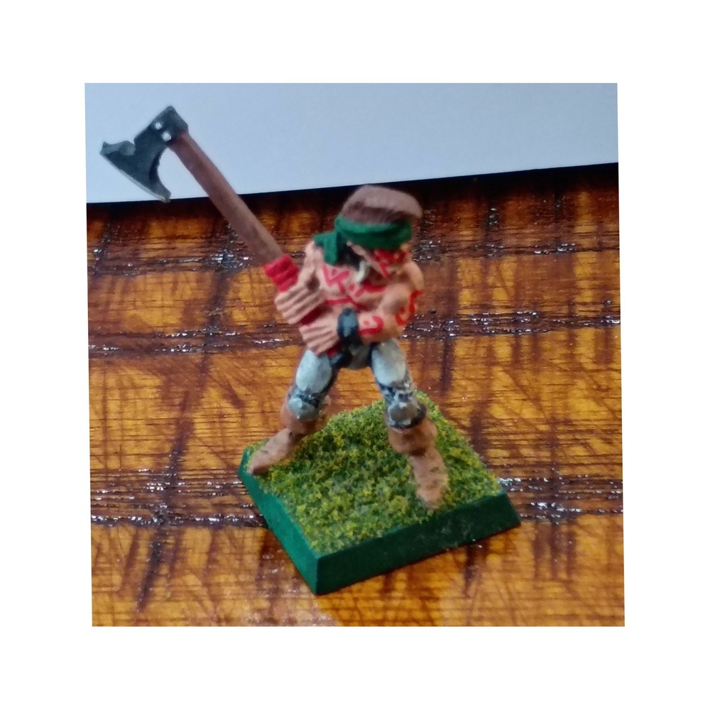 Vintage Warhammer Fantasy Metal Chaos Marauder Norse Berserker Miniature Painted